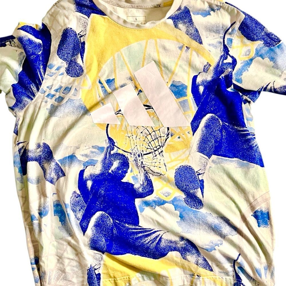 Adidas Selects Summer Edtion  Blue and Yellow Graphic Kobe Tee